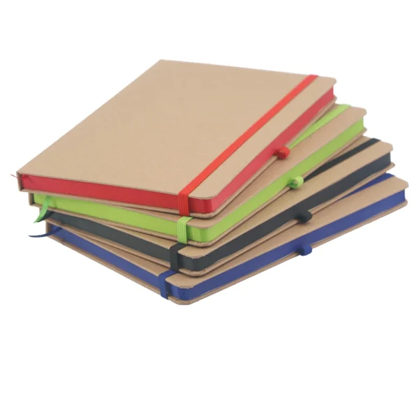 Note book écologique bordures de pages et élastiques colorées BLN 06