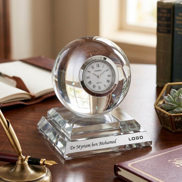 Montre de Bureau Design en Cristal