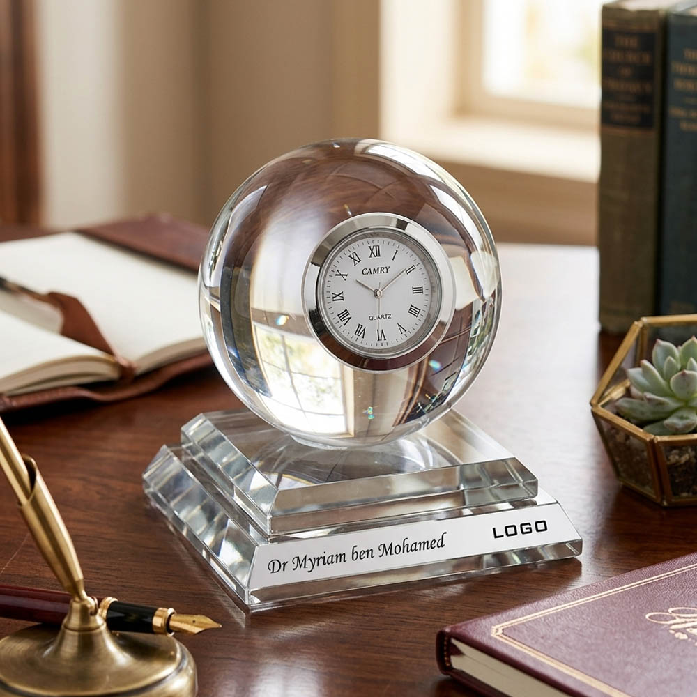 Montre de Bureau Design en Cristal